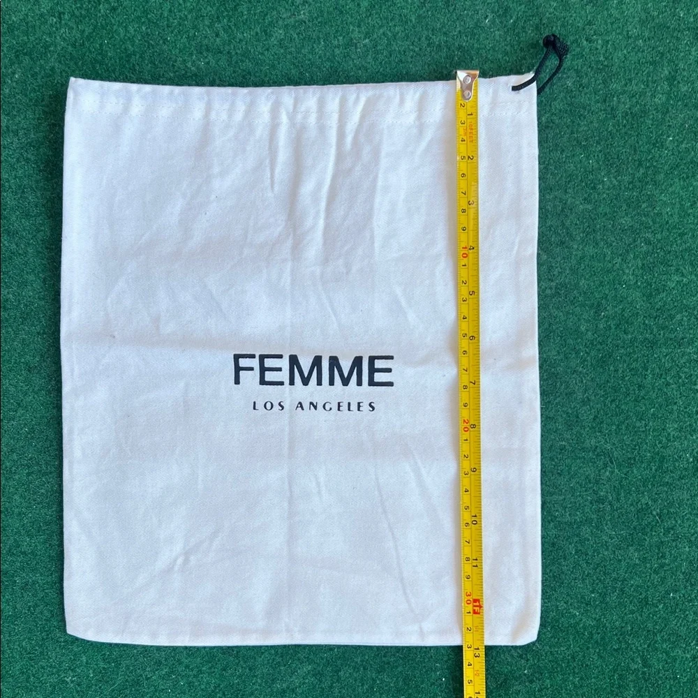 La Femme White Drawstring Dust Bag with Black Logo